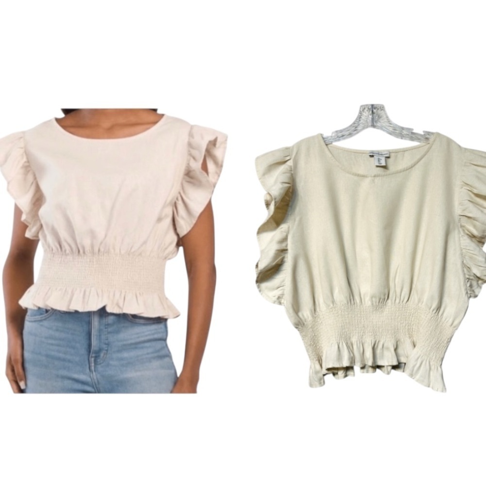 Anthropologie Cupcakes & Cashmere linen blend top